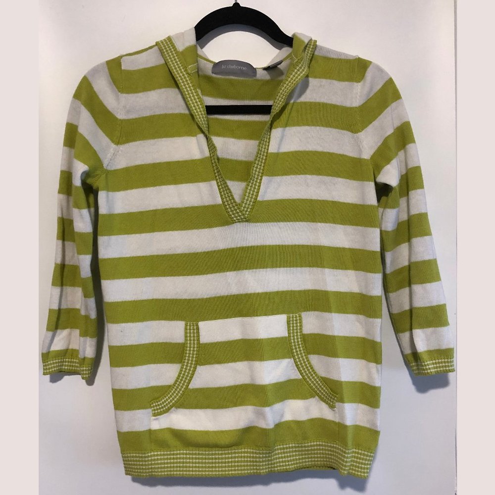 Liz Claiborne Striped Hooded Summer/Spring Sweater